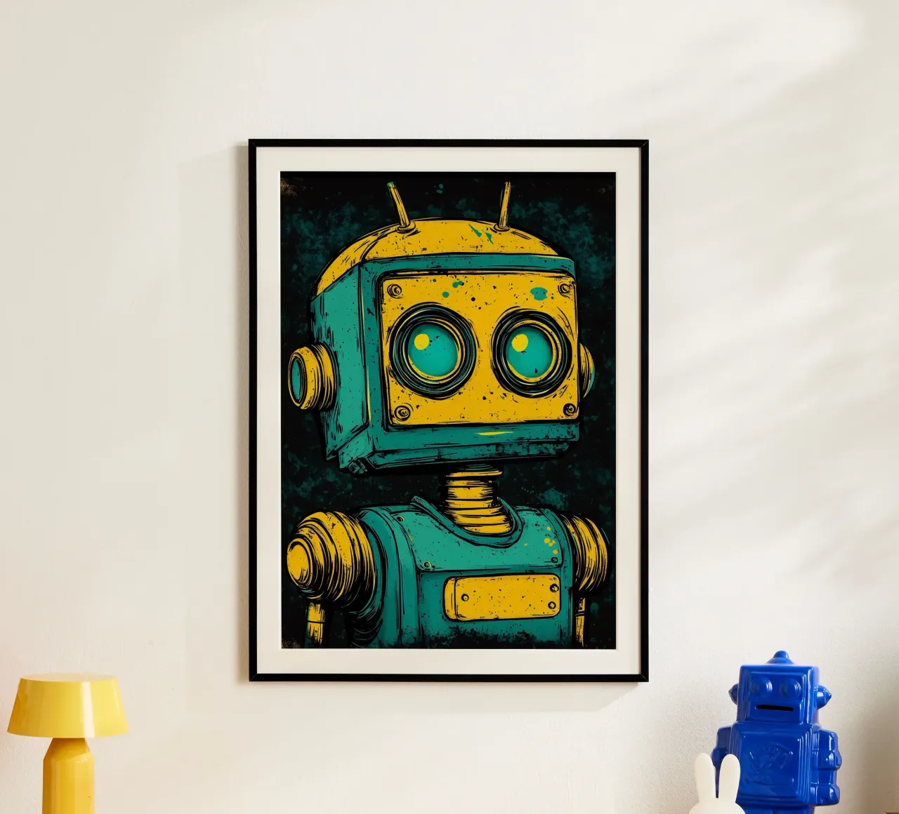 Robot retro Ilustración pop art hahnemühle de kakaka