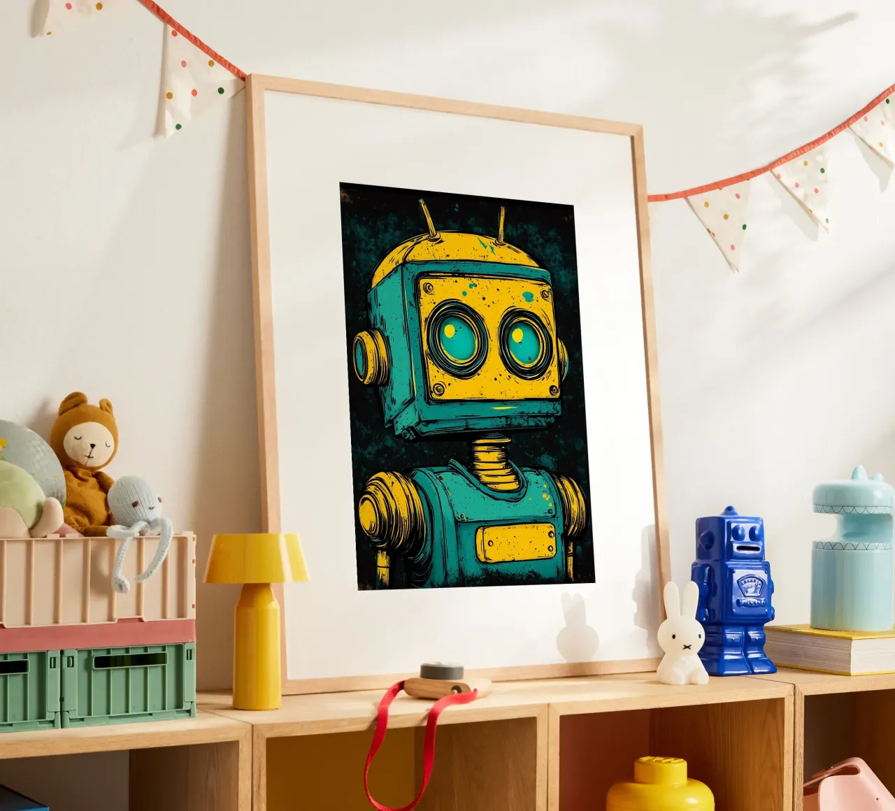 Robot retro Ilustración pop art hahnemühle de kakaka