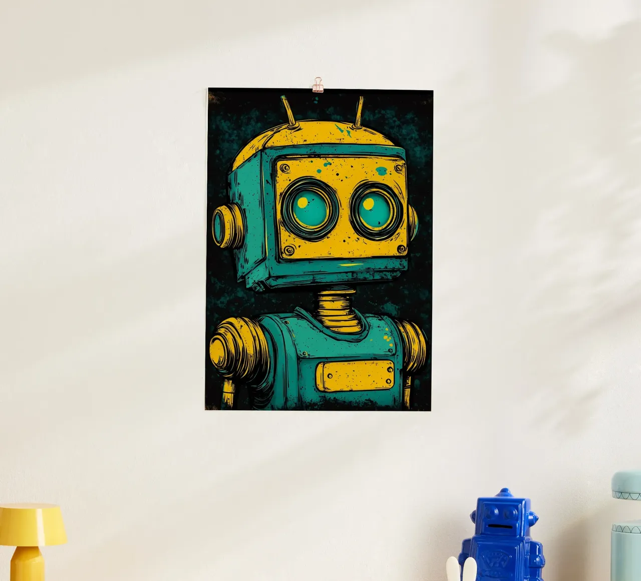Robot retro Ilustración pop art hahnemühle de kakaka