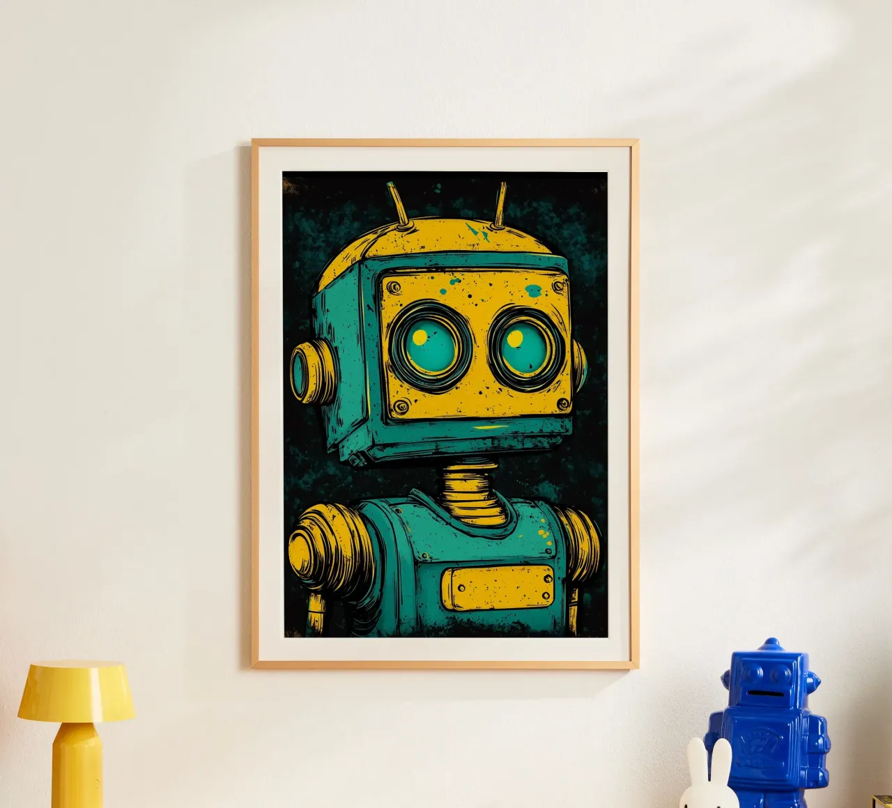 Robot retro Ilustración pop art hahnemühle de kakaka