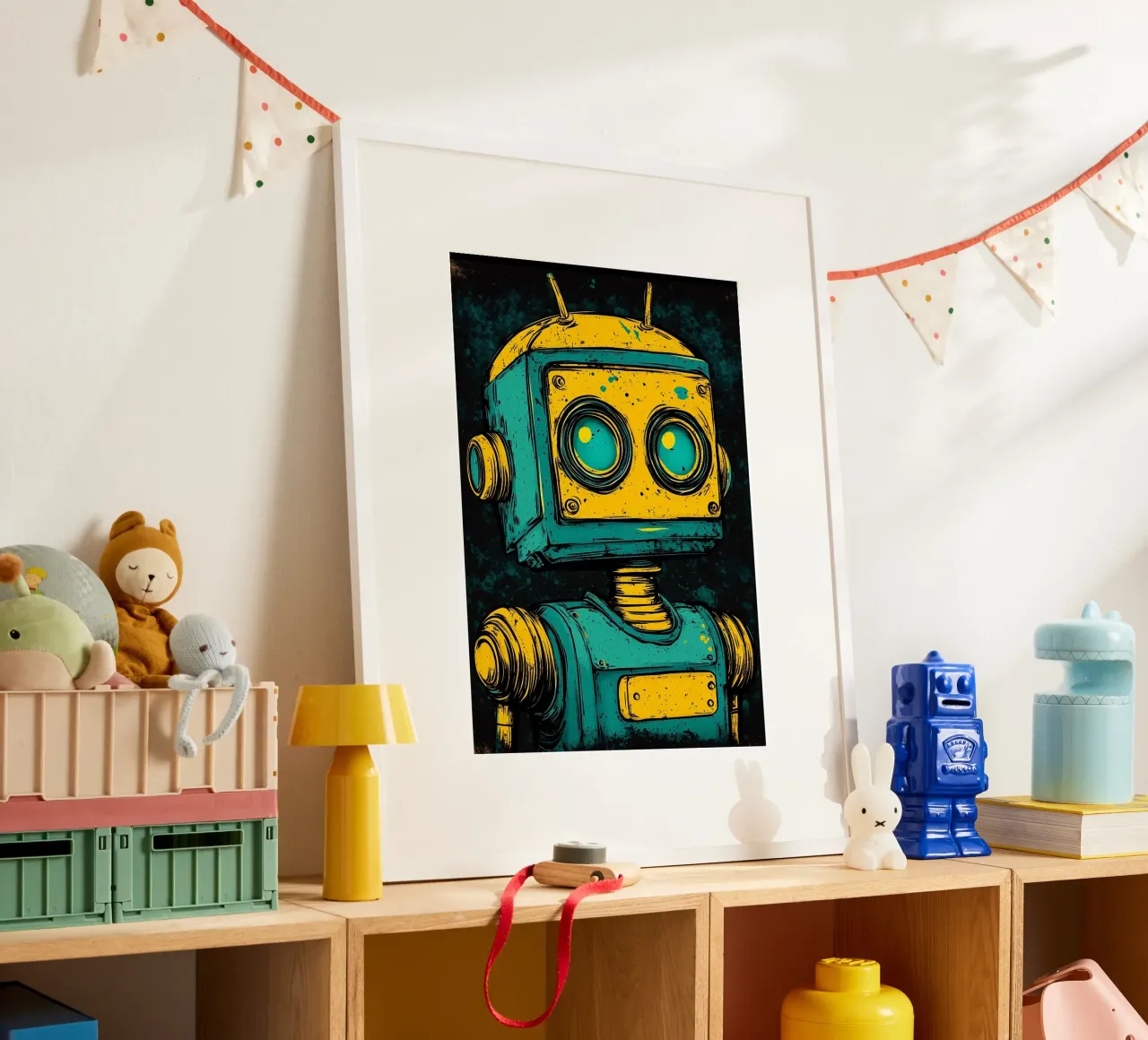 Robot retro Ilustración pop art hahnemühle de kakaka