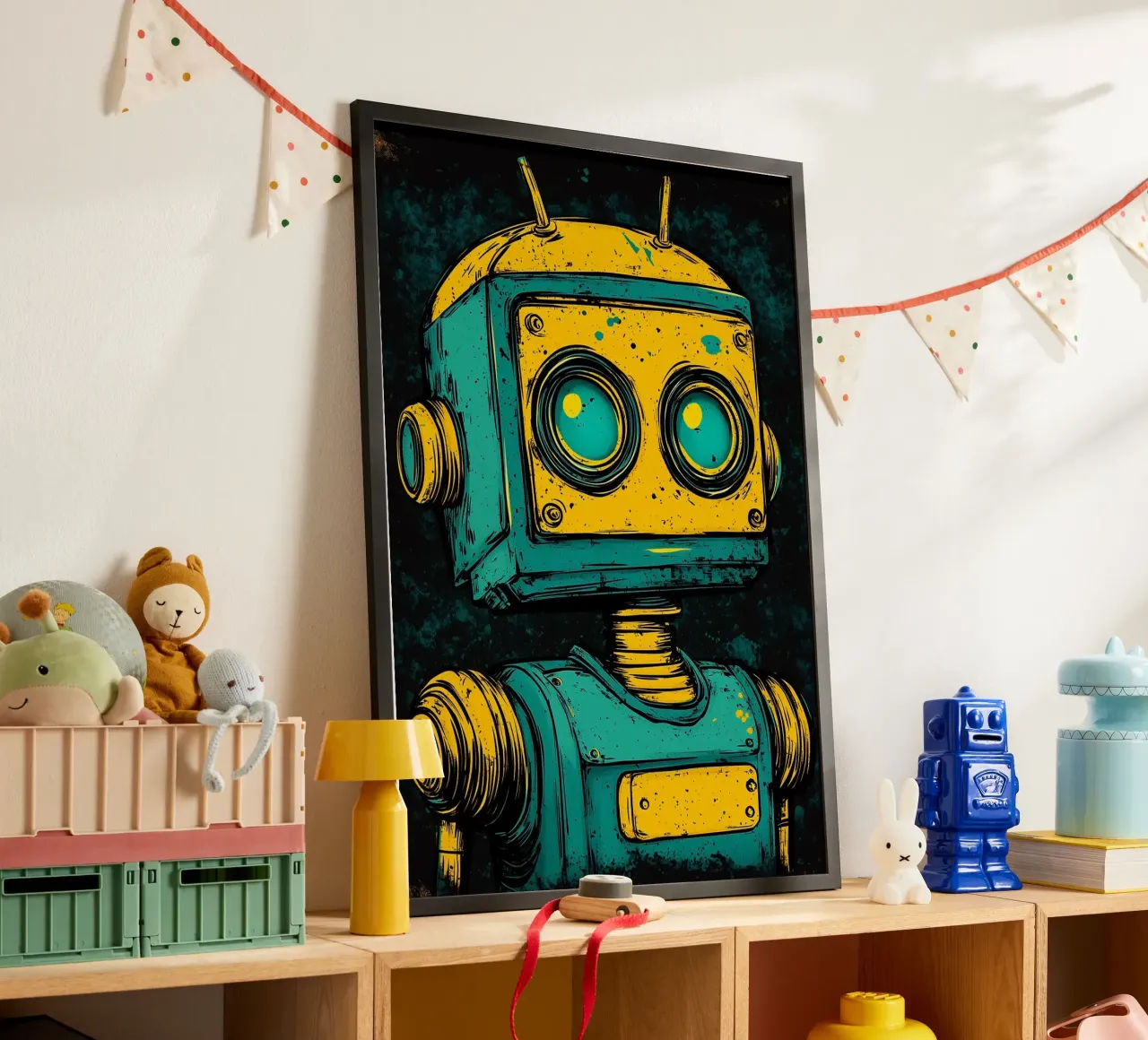 Robot retro Ilustración pop art hahnemühle de kakaka