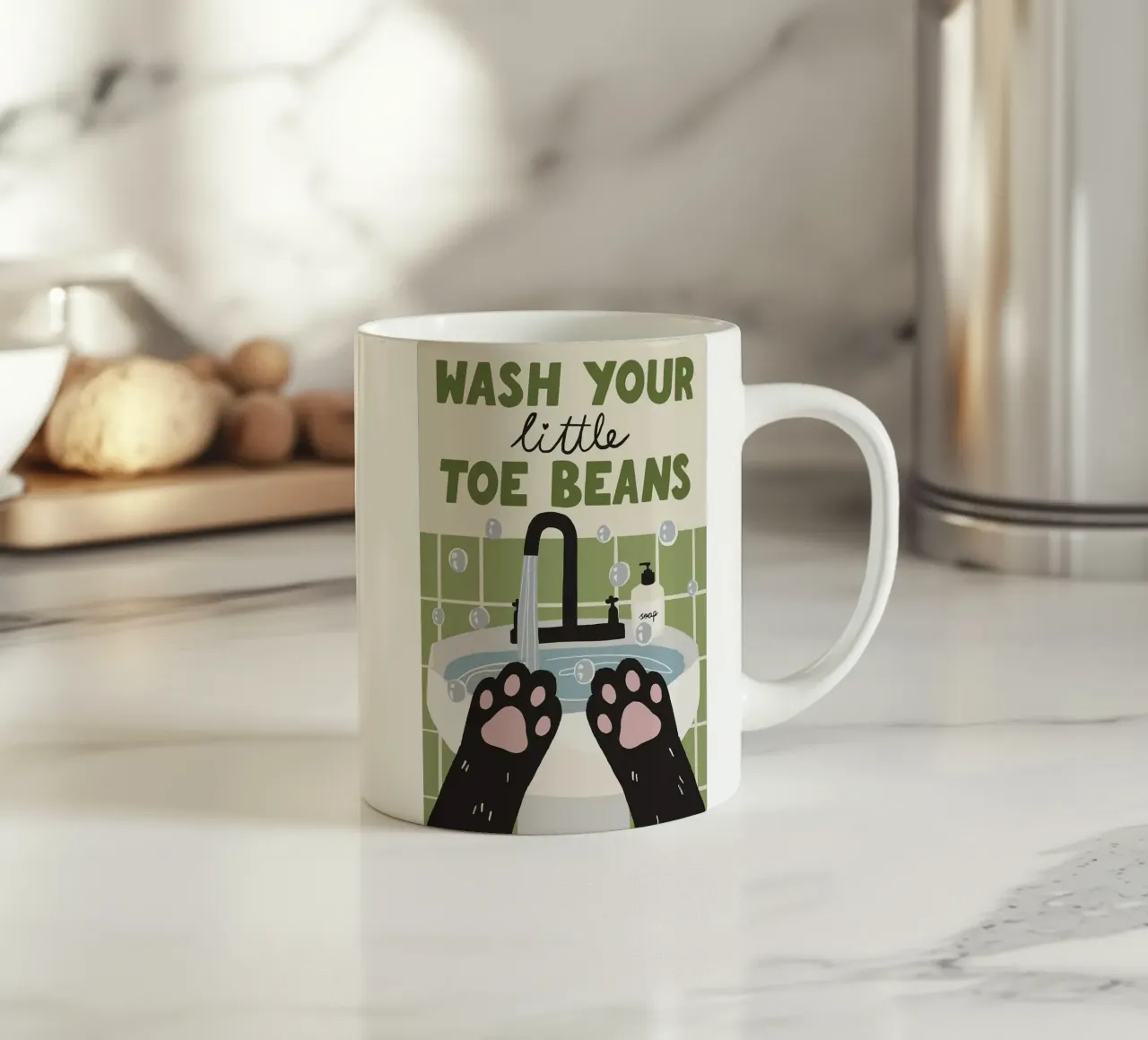 Lavare i fagioli delle dita dei piedi tazza in ceramica da kakaka