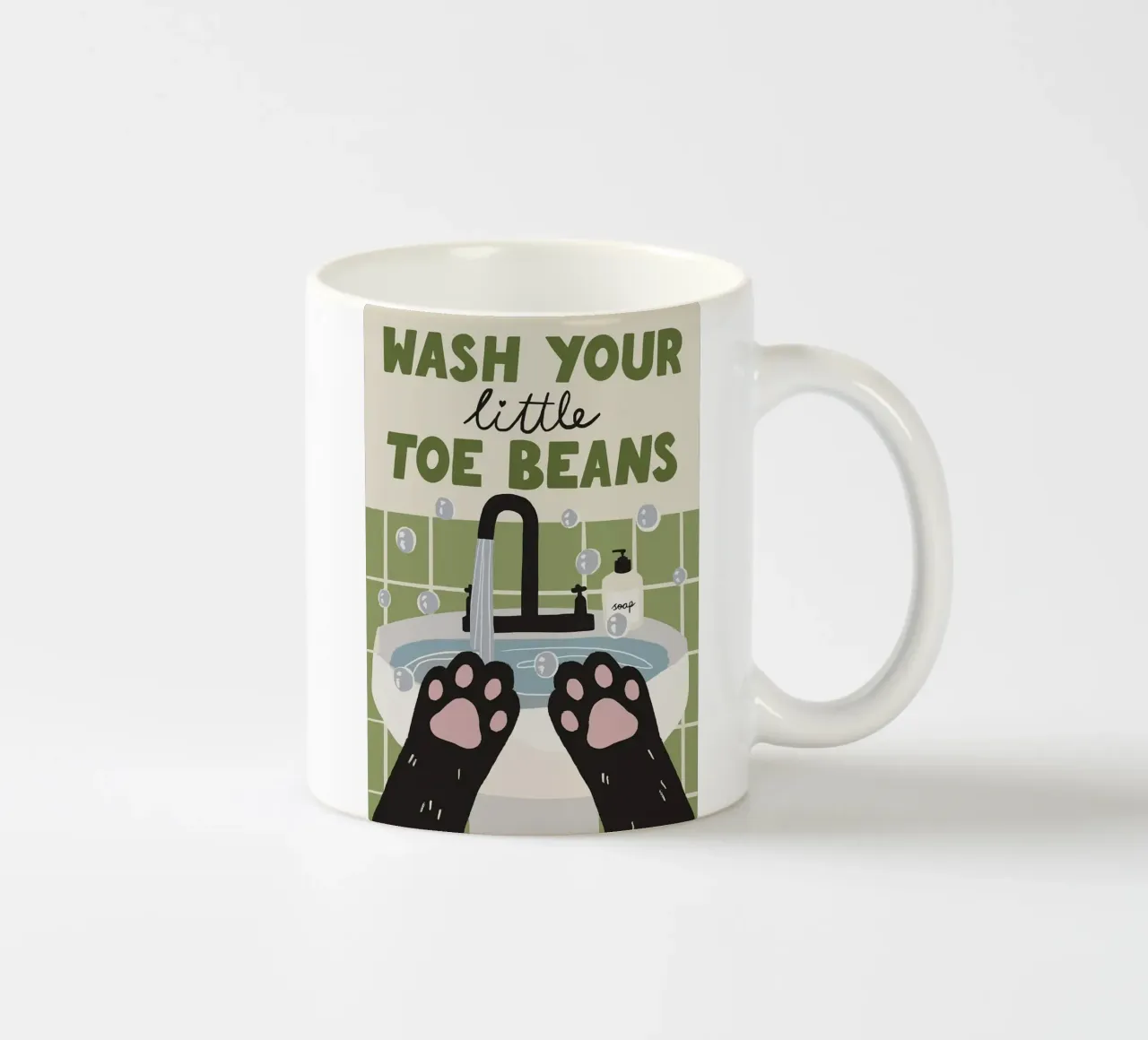 Lavare i fagioli delle dita dei piedi tazza in ceramica da kakaka
