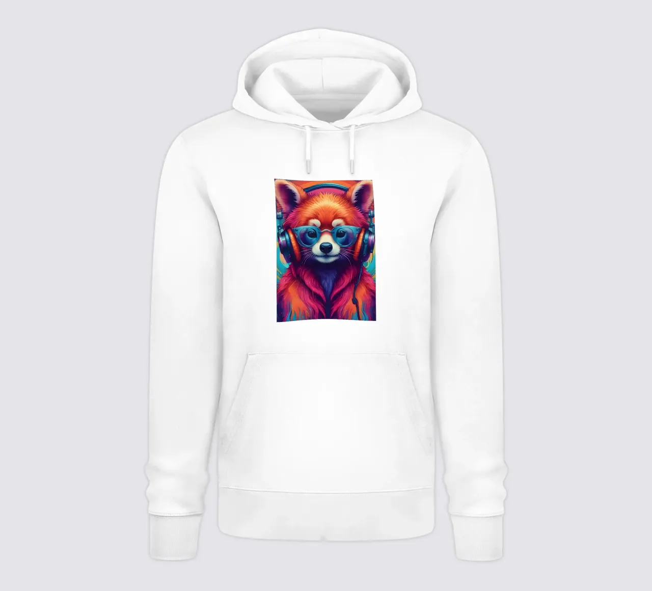 Panda rosso con occhiali music art felpa con cappuccio da MakArena