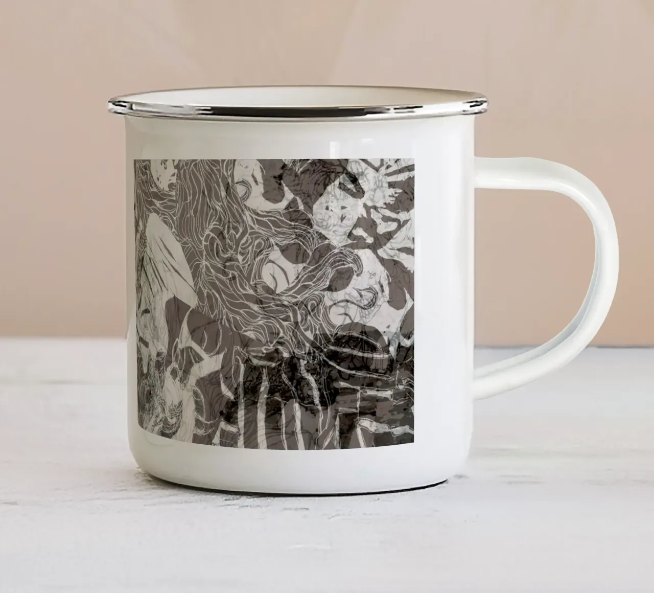 tigre tazza in smalto da k i m
