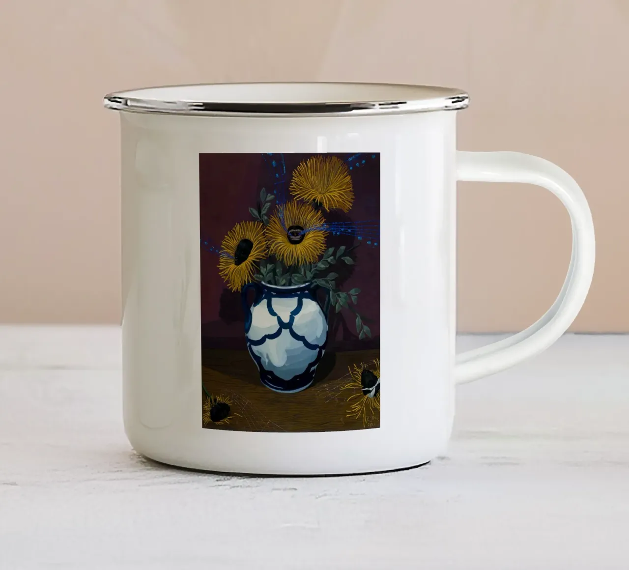 Totenköpfe Emaille Tasse von carol shop