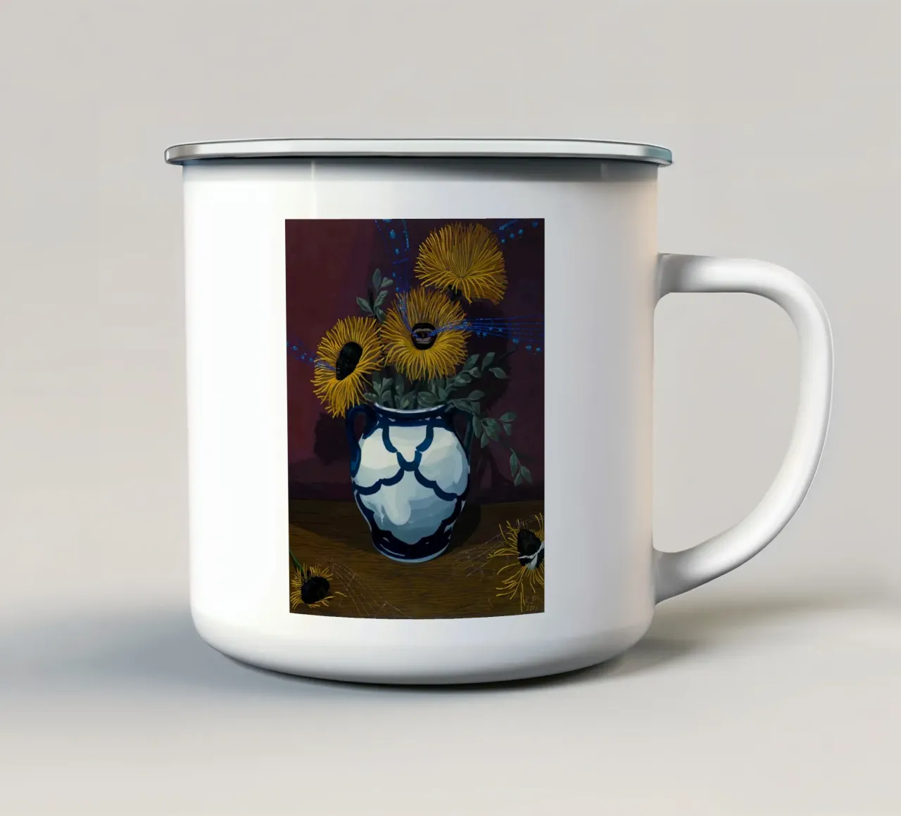 Totenköpfe Emaille Tasse von carol shop