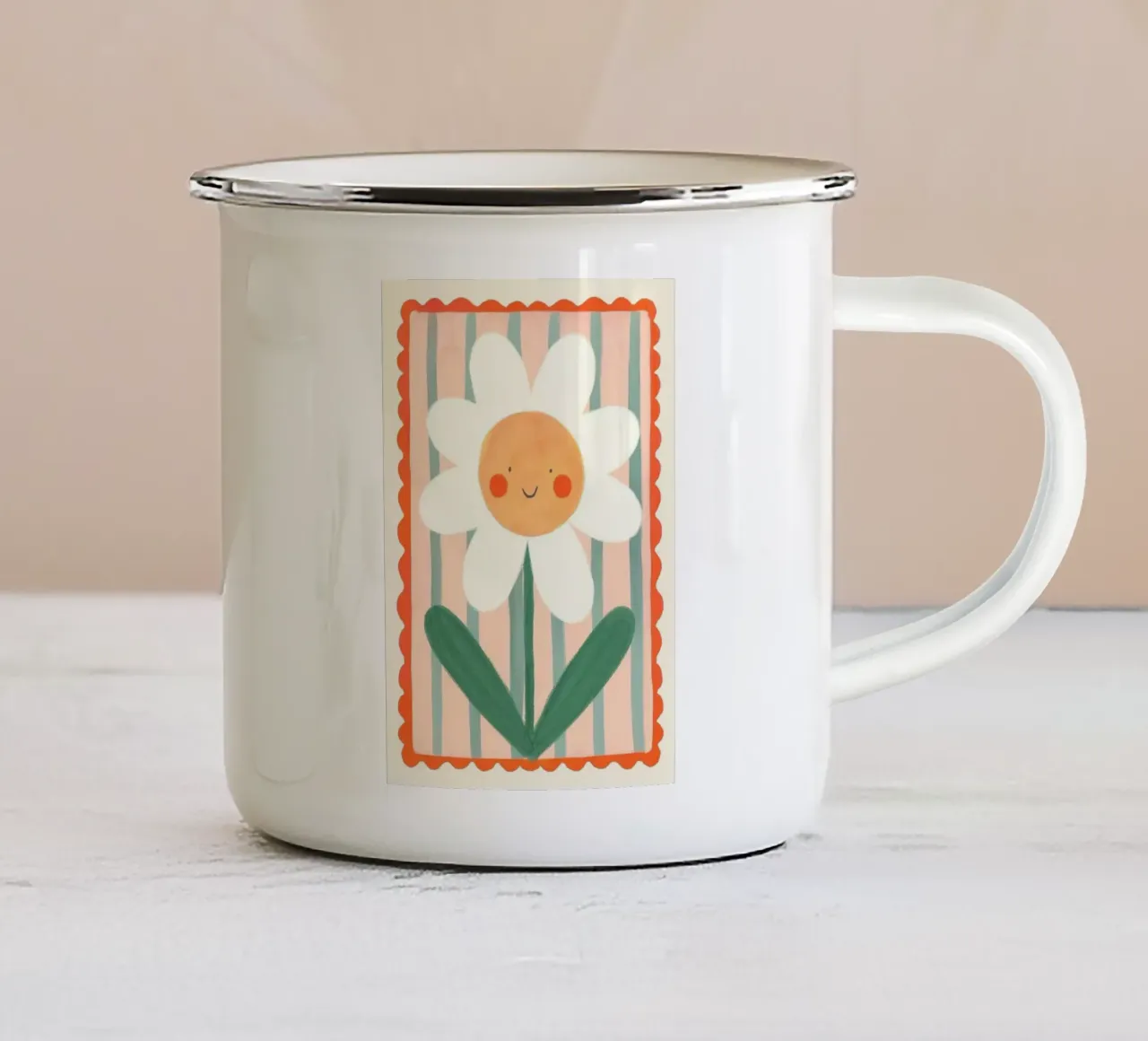 Fiore tazza in smalto da Nina Wolf