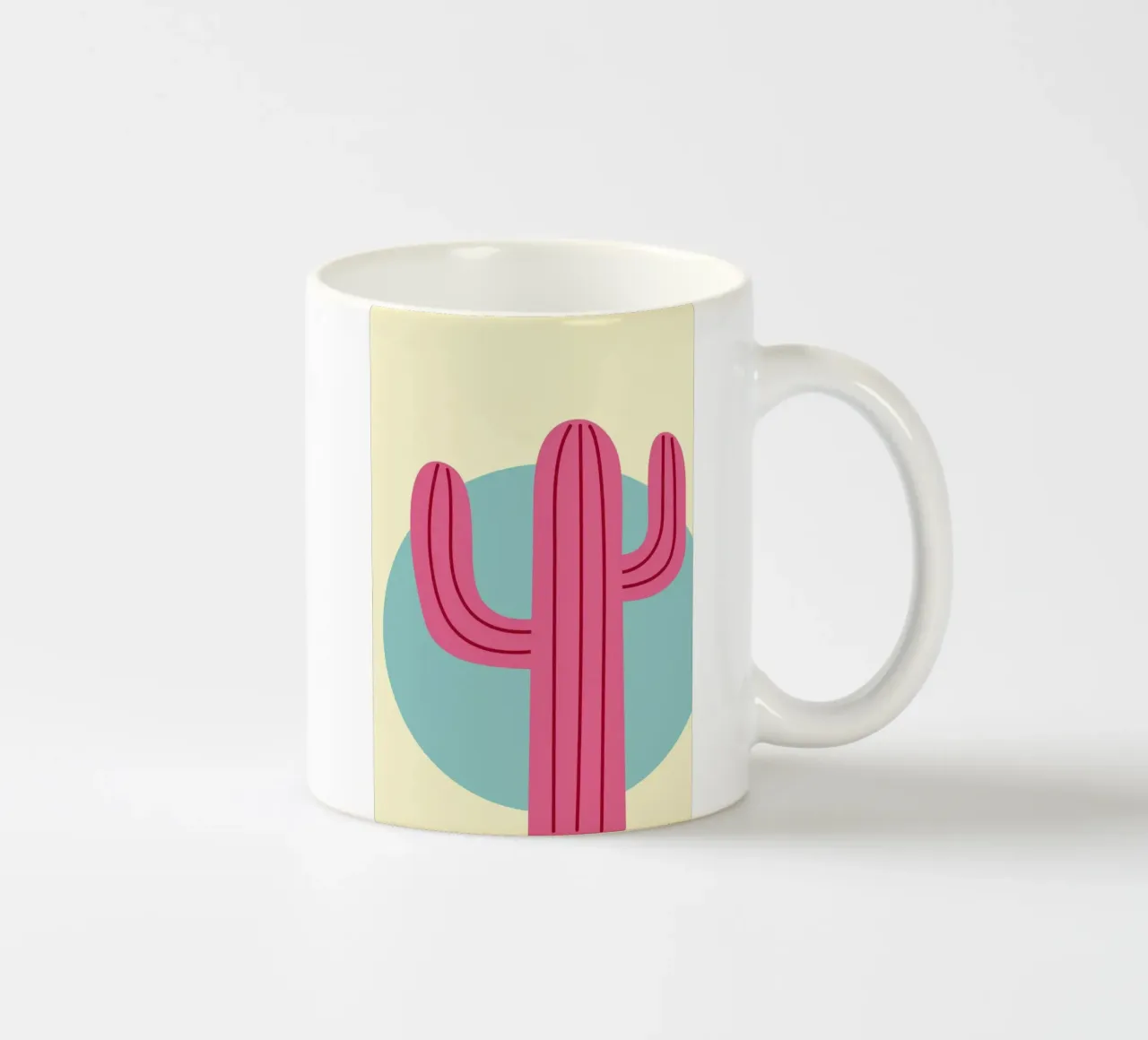 cactus rosa tazza in ceramica da Nina Wolf
