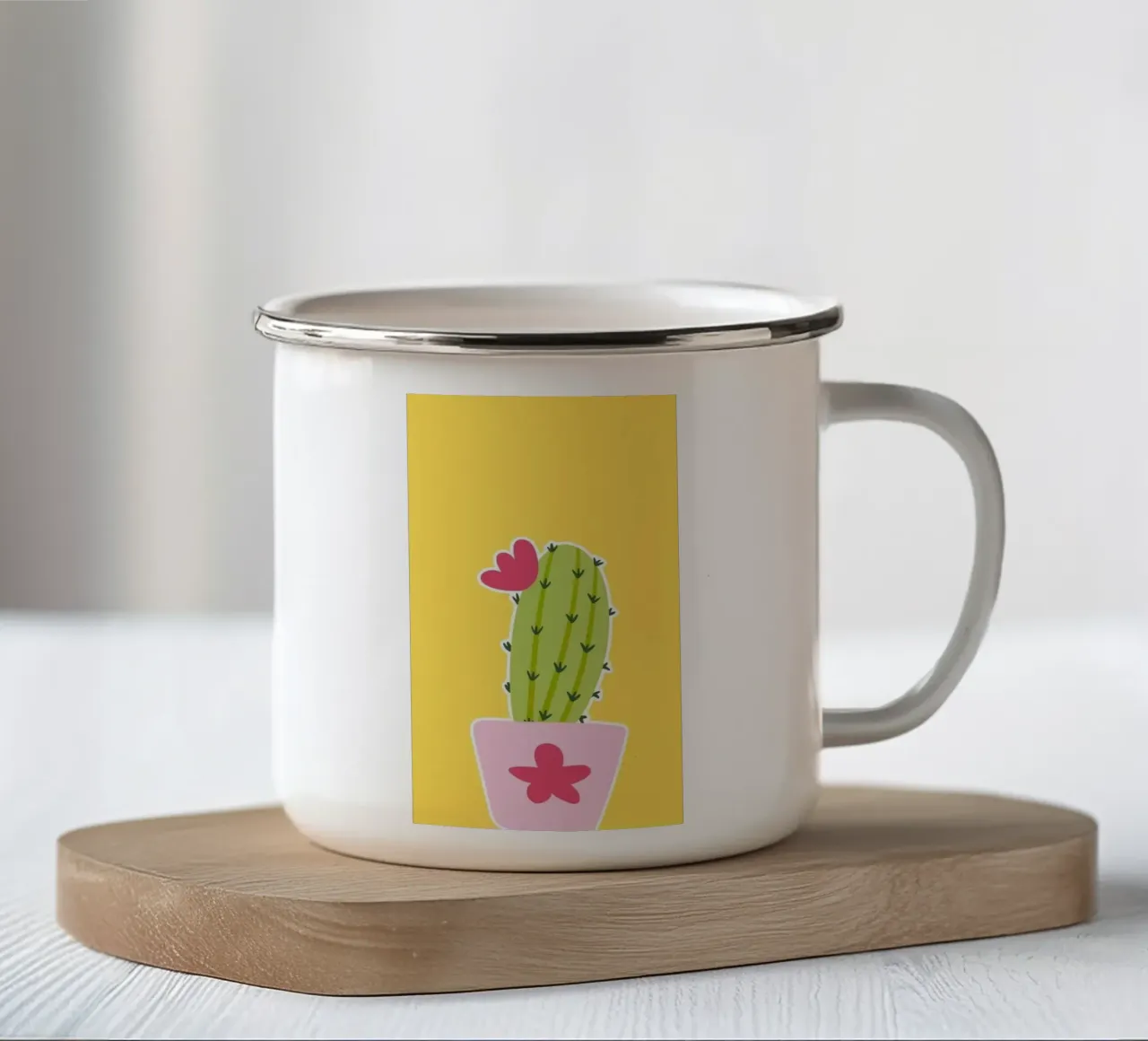 cactus tazza in smalto da Nina Wolf