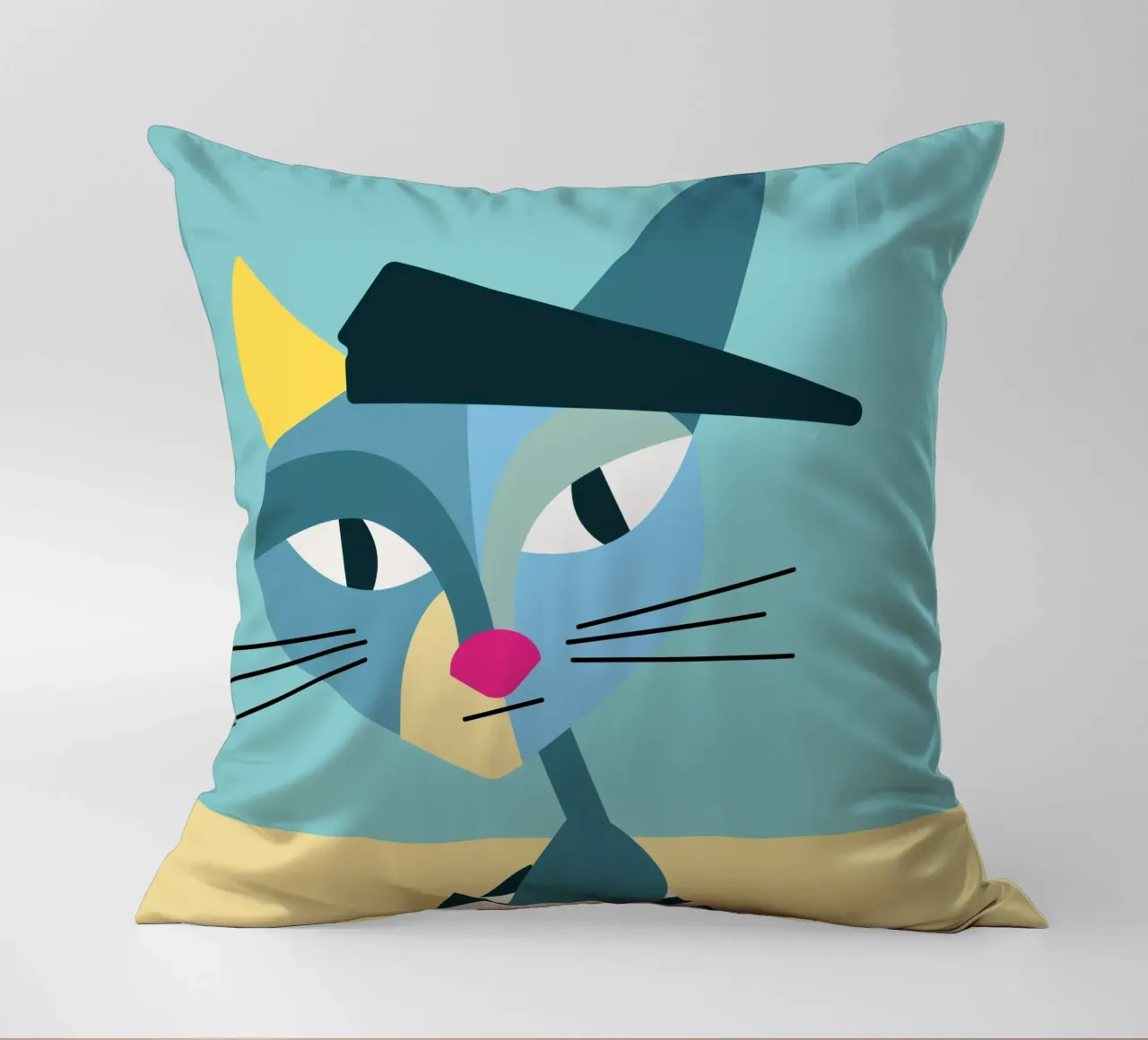 Famous Purrsonalities - Pablo Picatso cuscino da DARIA IVANOVNA