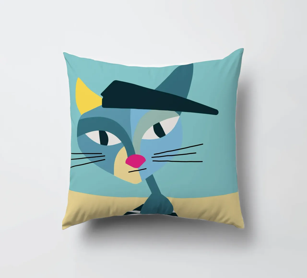 Famous Purrsonalities - Pablo Picatso cuscino da DARIA IVANOVNA
