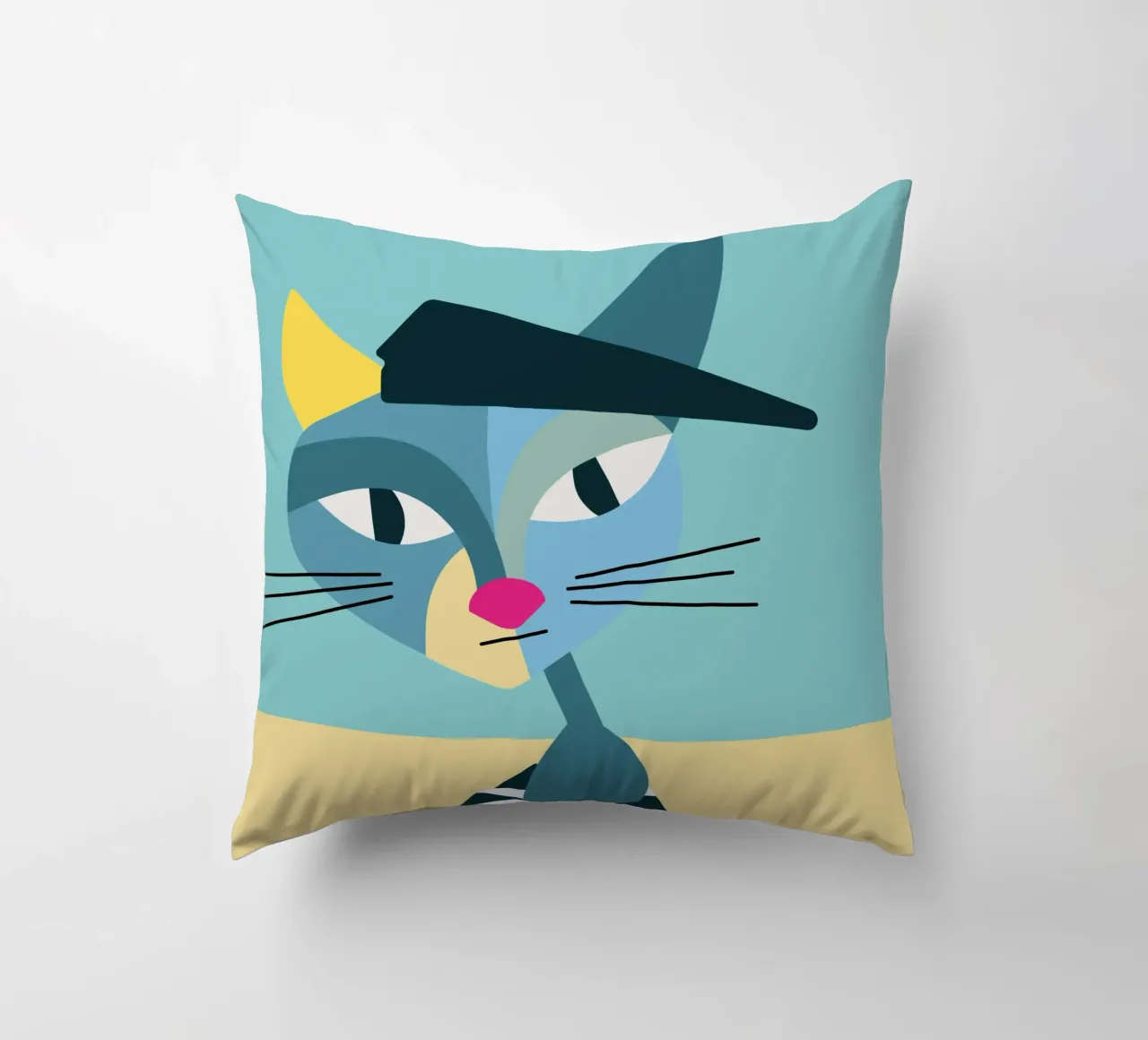 Famous Purrsonalities - Pablo Picatso cuscino da DARIA IVANOVNA