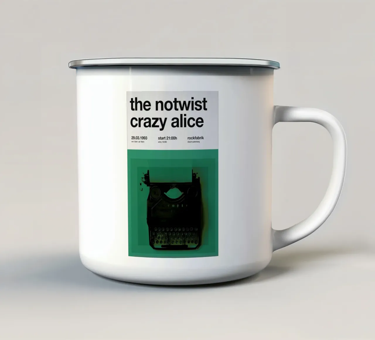 The Notwist enamel mug by Stephan Kochs