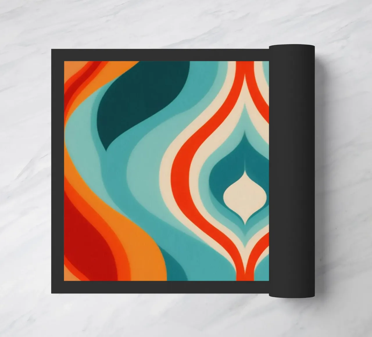 Modello di design psichedelico retrò anni '70 zerbino da Autofocus