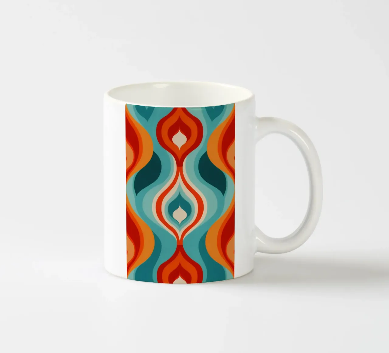 Modello di design psichedelico retrò anni '70 tazza in ceramica da Autofocus