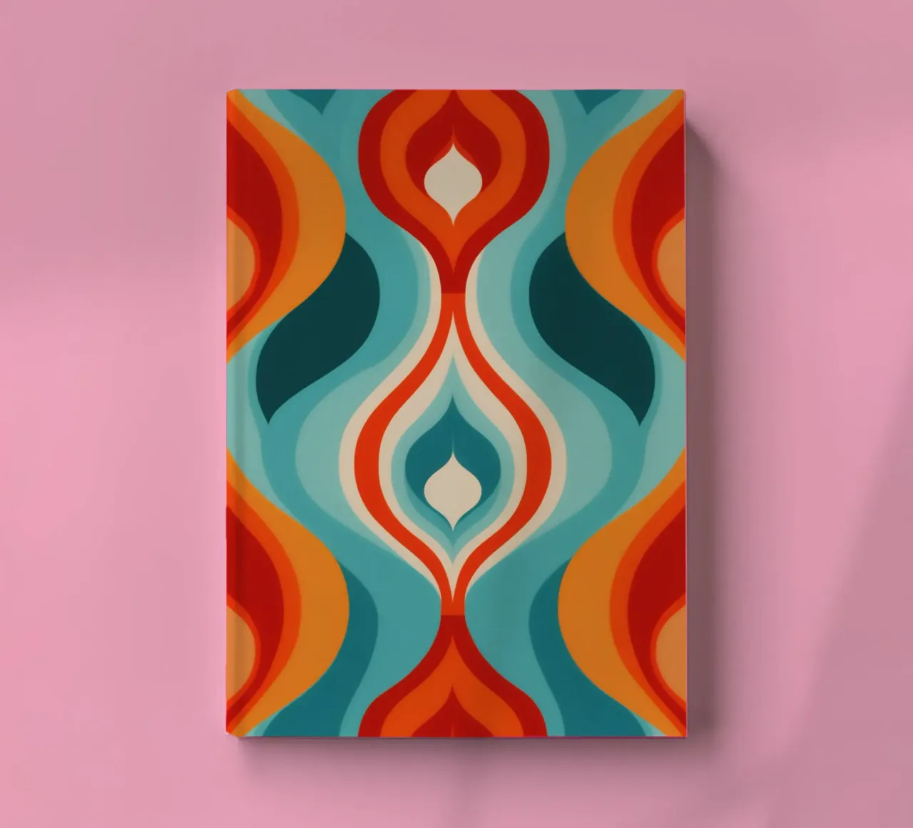 Modello di design psichedelico retrò anni '70 diario da Autofocus
