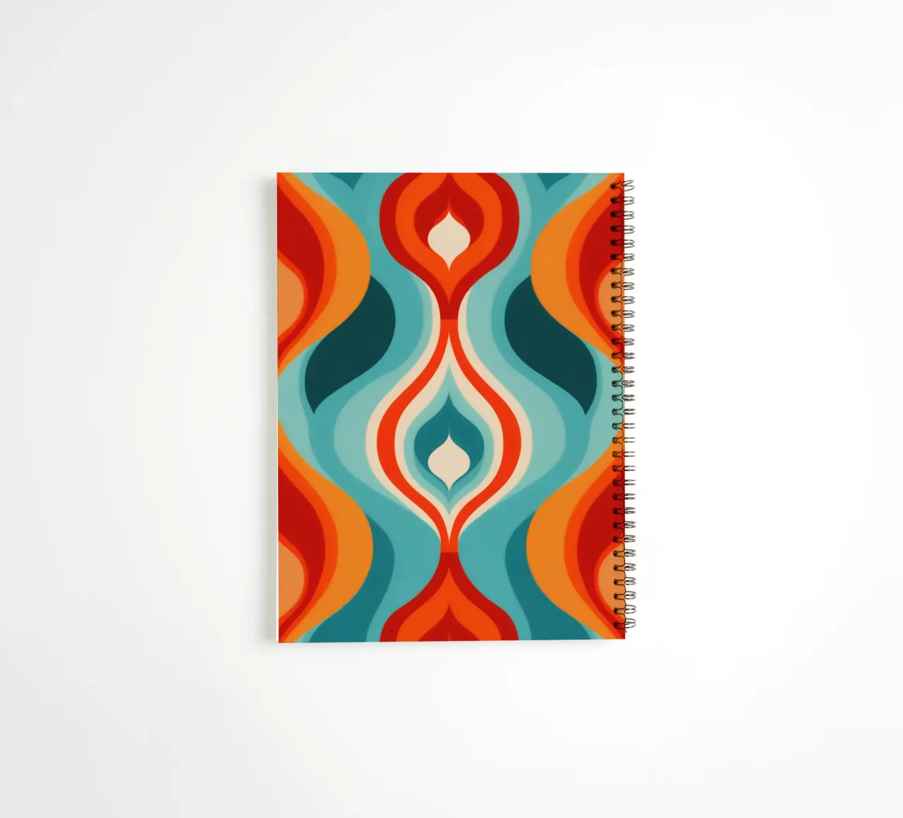 Psychedelic 70s retro design pattern spiral notebook by Autofocus