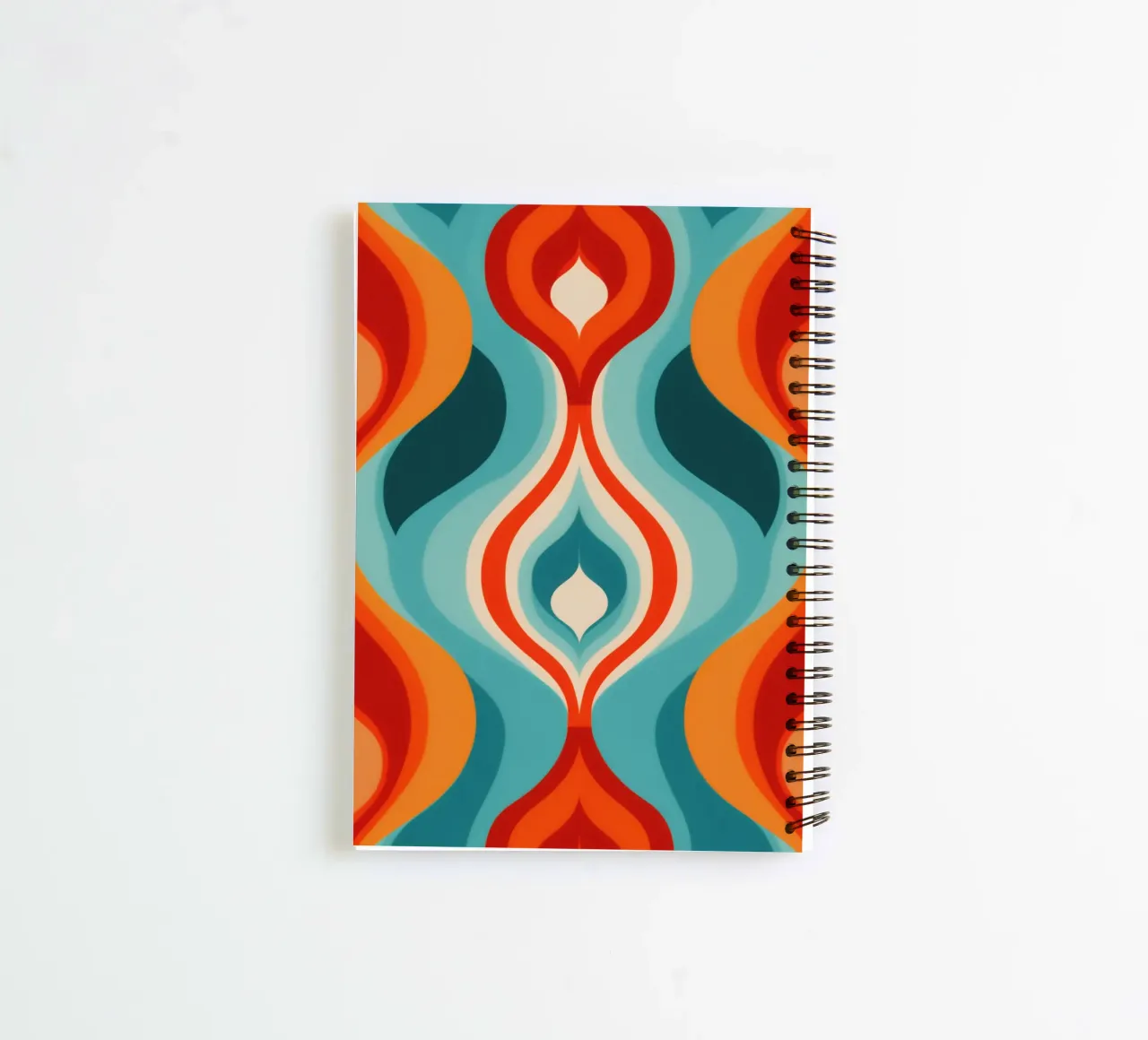 Psychedelic 70s retro design pattern spiral notebook by Autofocus