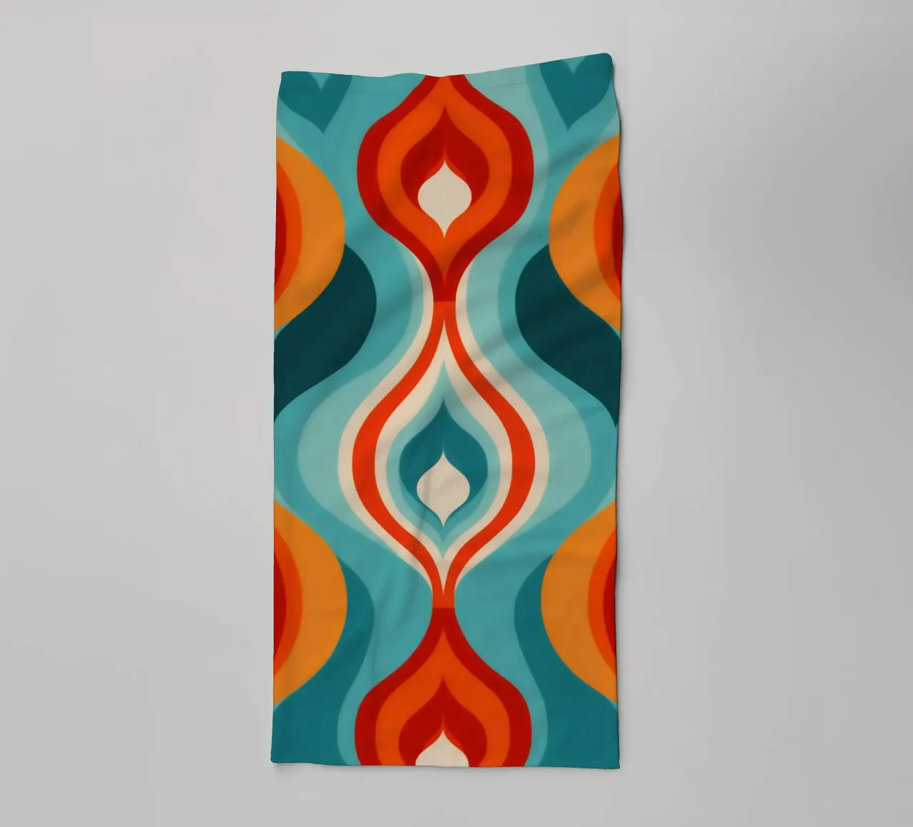 Psychedelisches 70er Jahre Retro Design Muster Handtuch von Autofocus