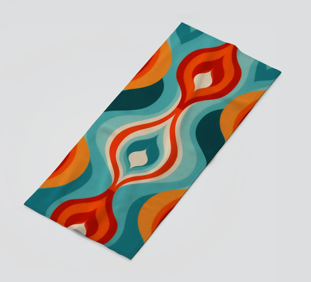 Modello di design psichedelico retrò anni '70 telo mare da Autofocus