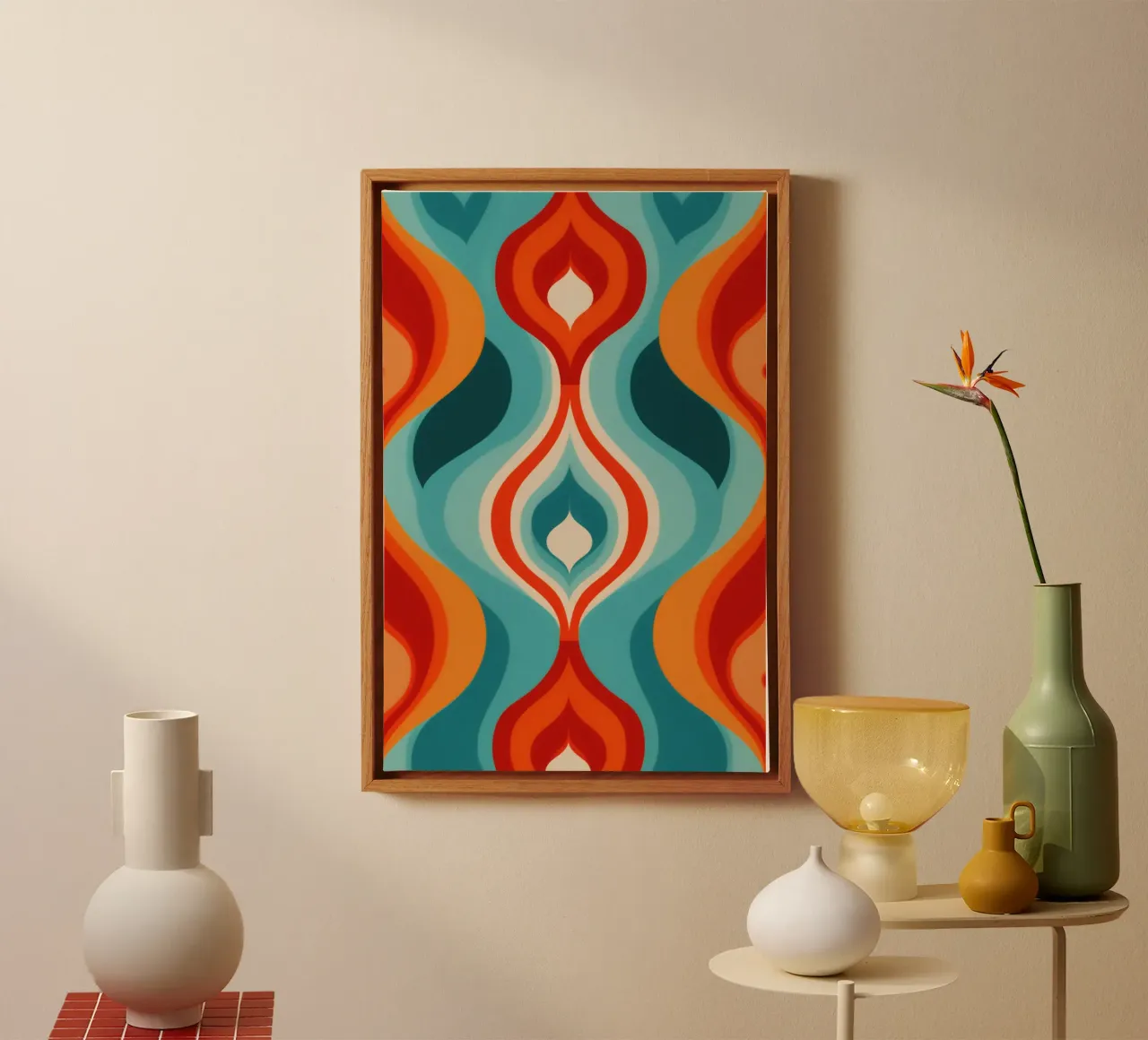 Psychedelic 70s retro design pattern canvas by Autofocus
