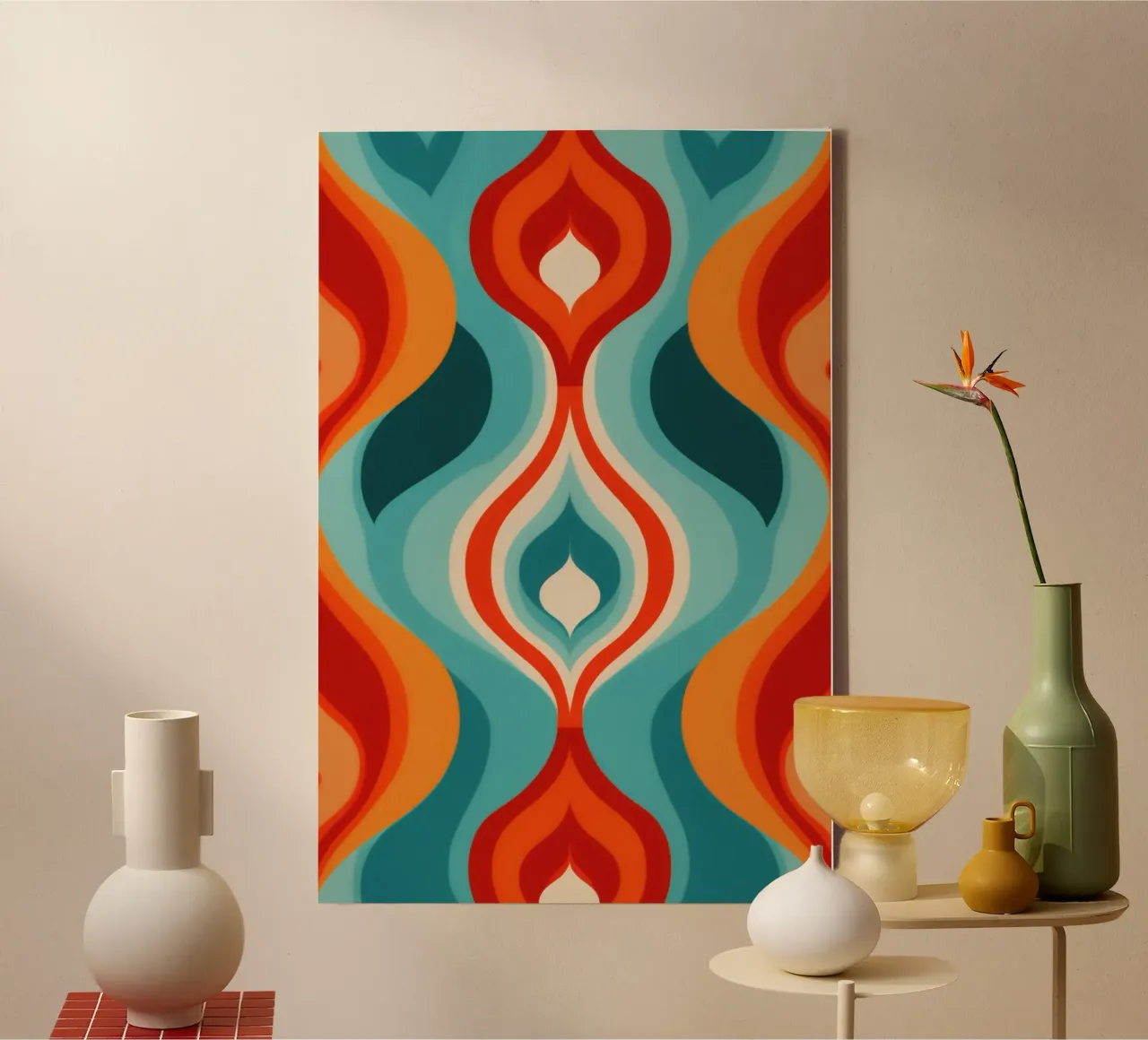 Psychedelic 70s retro design pattern canvas by Autofocus