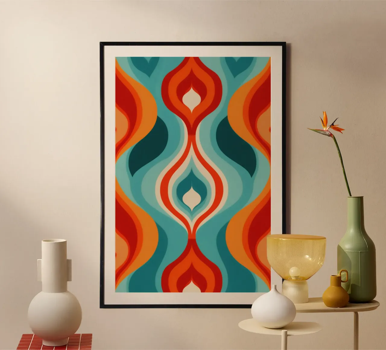 Modello di design psichedelico retrò anni '70 poster da Autofocus