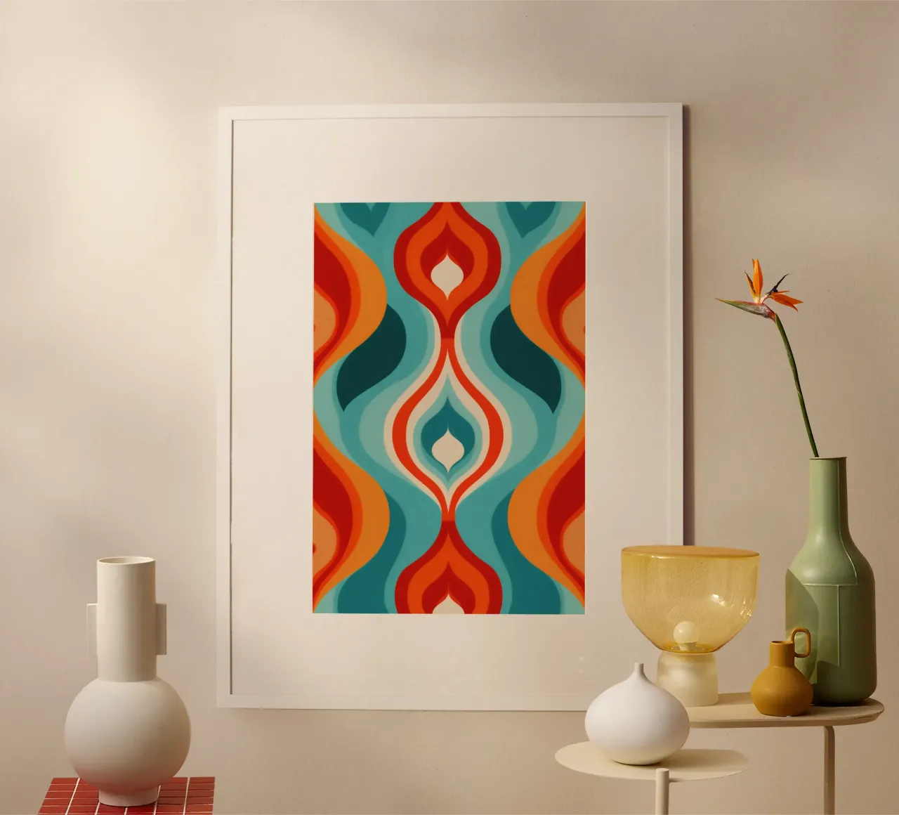 Modello di design psichedelico retrò anni '70 poster da Autofocus