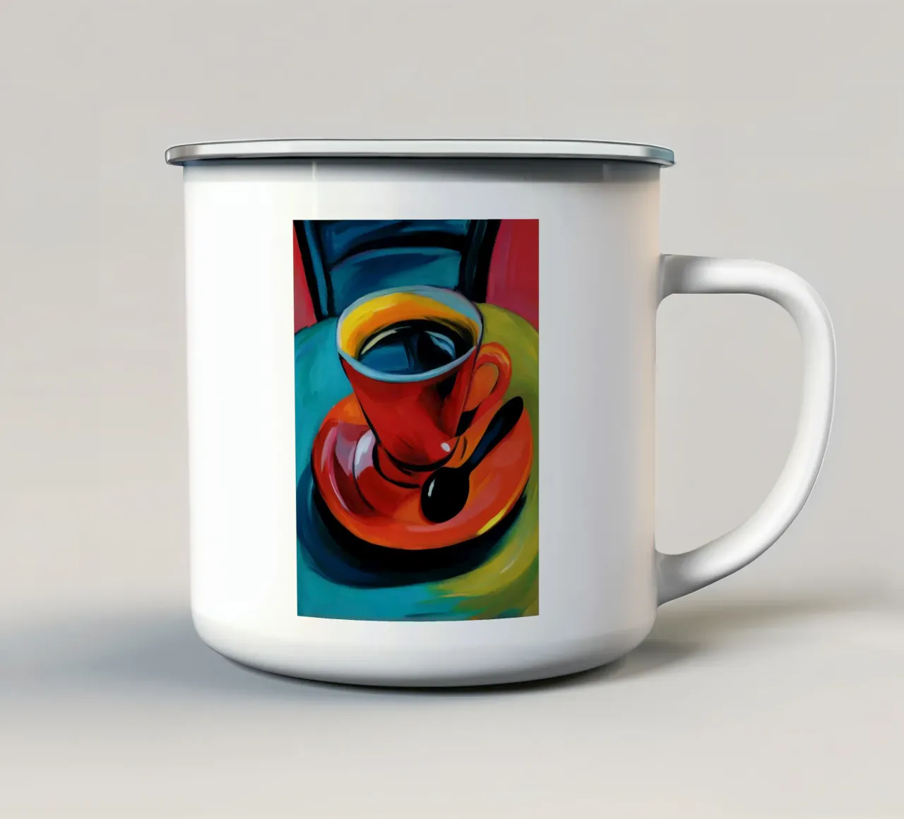Caffè con Kirchner | Pittura post-espressionista tazza in smalto da Autofocus