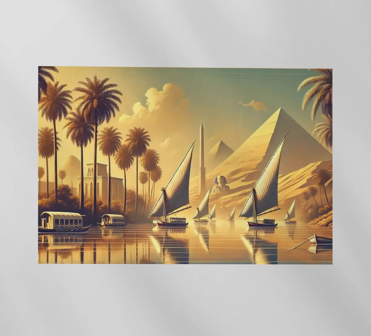 Poster d'epoca sull'Egitto, fiume Nilo pellicola backlit da Wanderlust Vibes