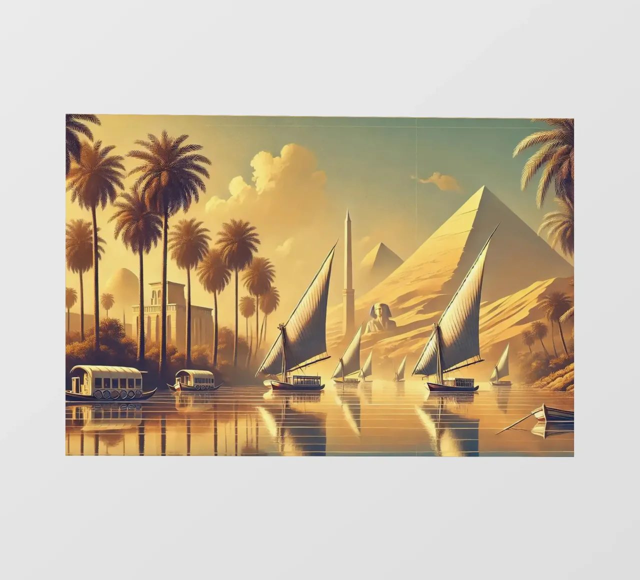 Poster d'epoca sull'Egitto, fiume Nilo pellicola backlit da Wanderlust Vibes