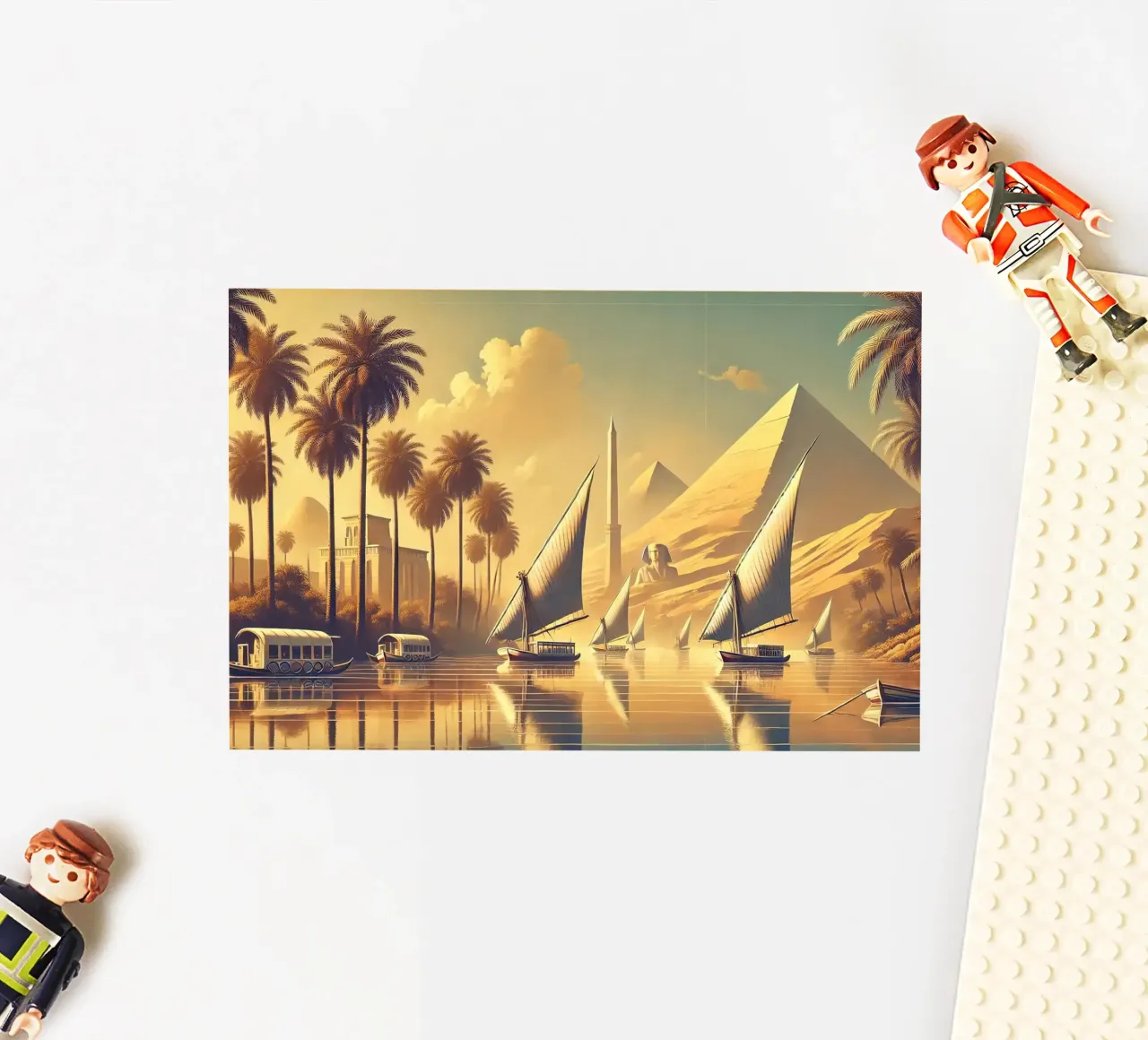 Poster d'epoca sull'Egitto, fiume Nilo adesivo da Wanderlust Vibes