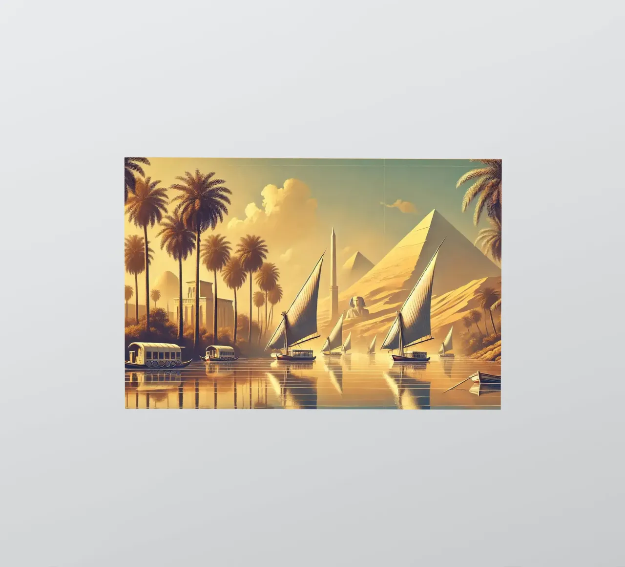 Poster d'epoca sull'Egitto, fiume Nilo adesivo da Wanderlust Vibes