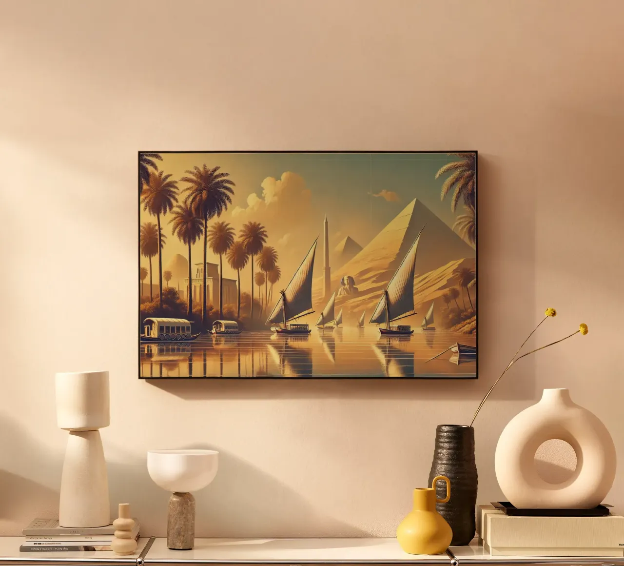 Poster d'epoca sull'Egitto, fiume Nilo alluminio dibond da Wanderlust Vibes