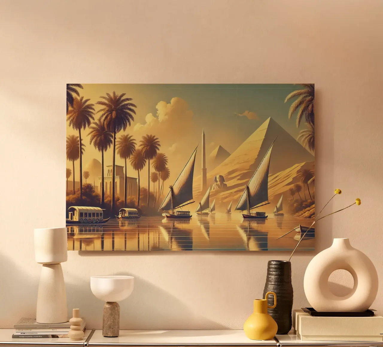 Poster d'epoca sull'Egitto, fiume Nilo alluminio dibond da Wanderlust Vibes