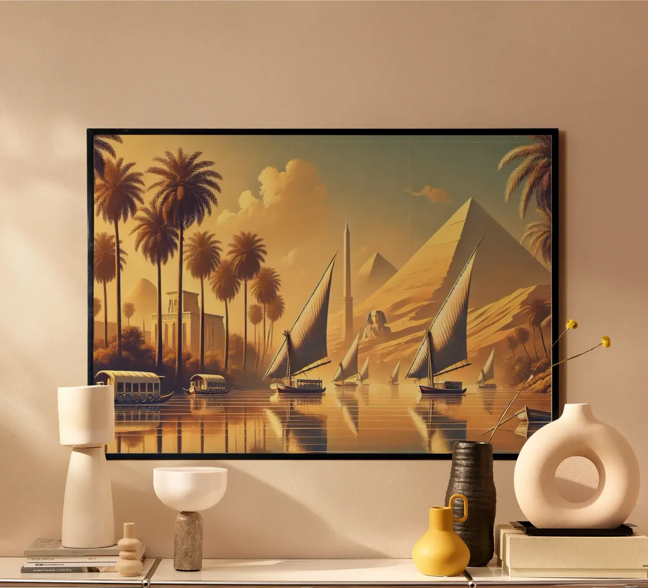 Poster d'epoca sull'Egitto, fiume Nilo poster da Wanderlust Vibes