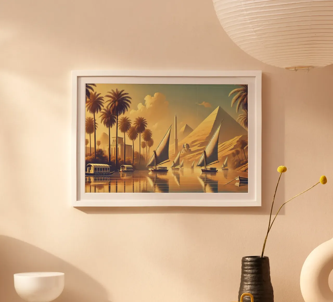 Poster d'epoca sull'Egitto, fiume Nilo poster da Wanderlust Vibes