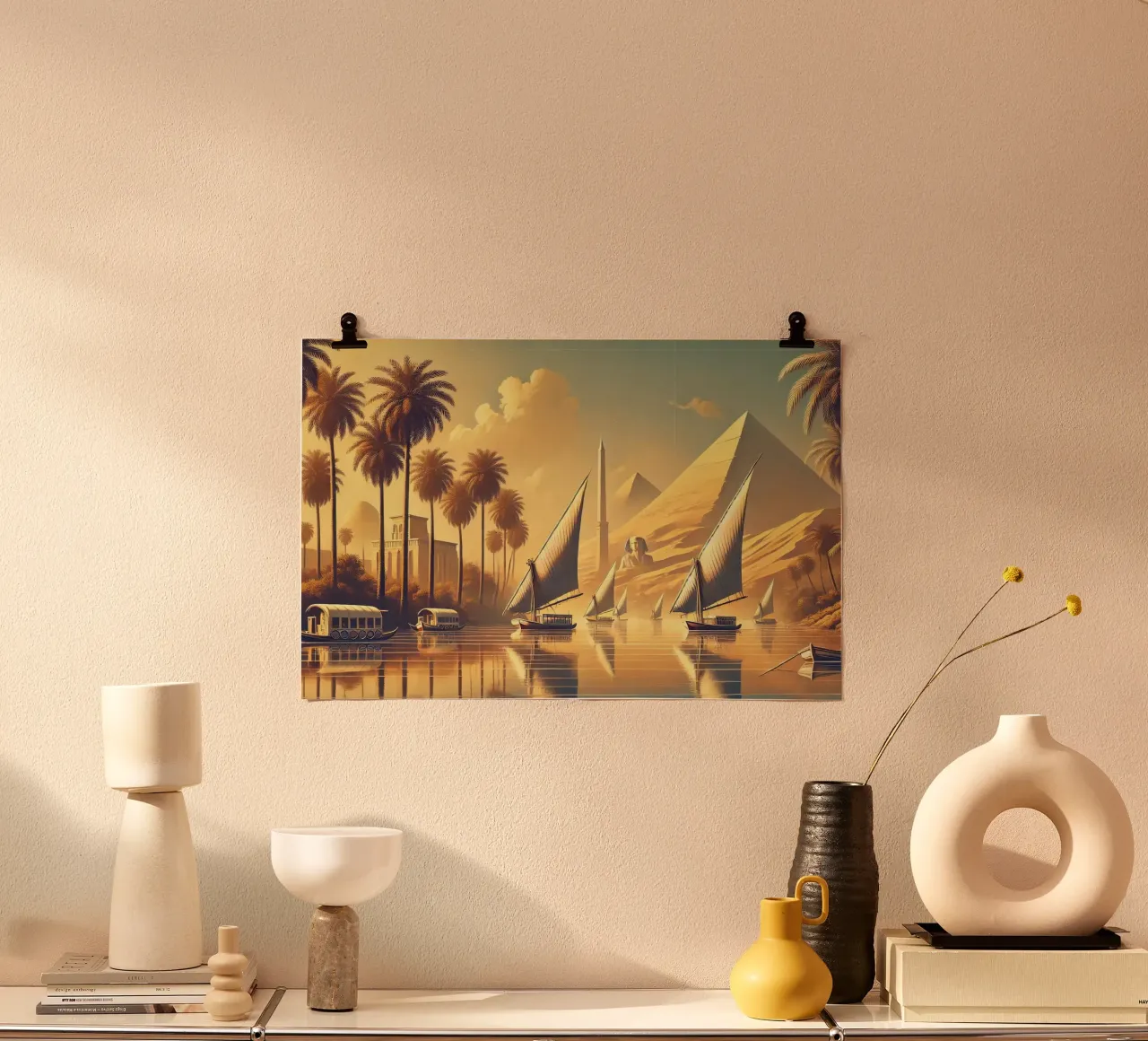 Poster d'epoca sull'Egitto, fiume Nilo poster da Wanderlust Vibes