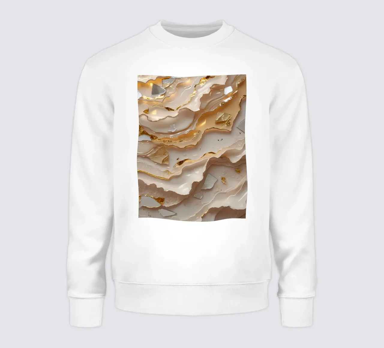 Vetro astratto beige oro e argento LikeTexture felpa da DesignDoodle