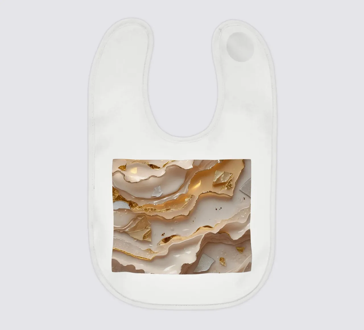 Vetro astratto beige oro e argento LikeTexture bavaglino da DesignDoodle