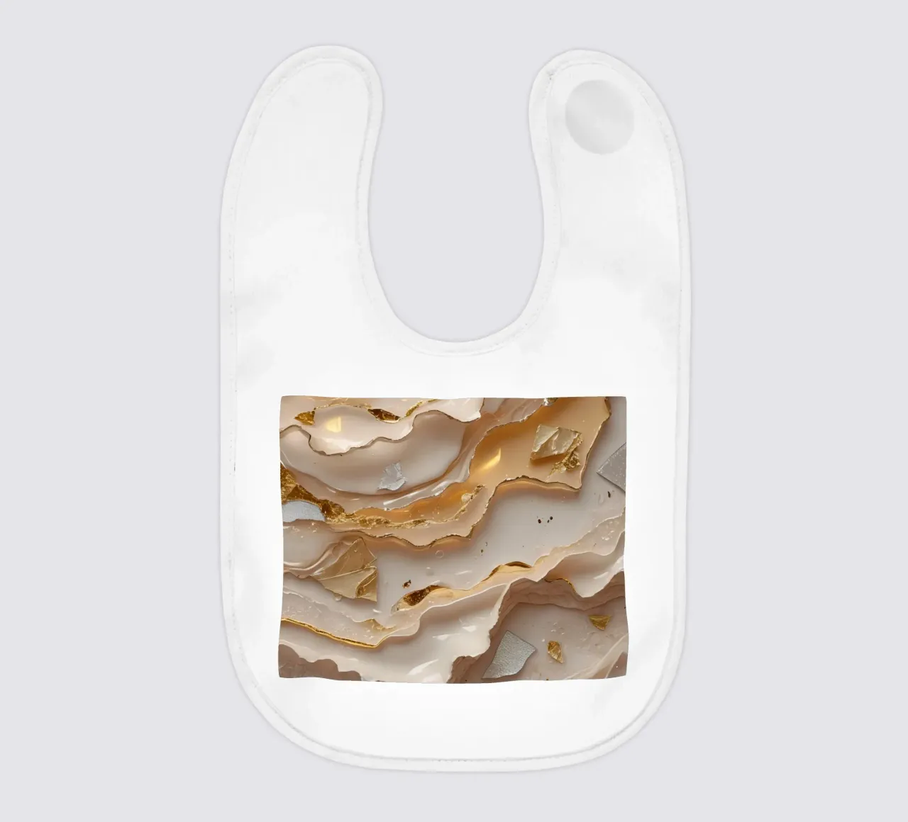 Vetro astratto beige oro e argento LikeTexture bavaglino da DesignDoodle