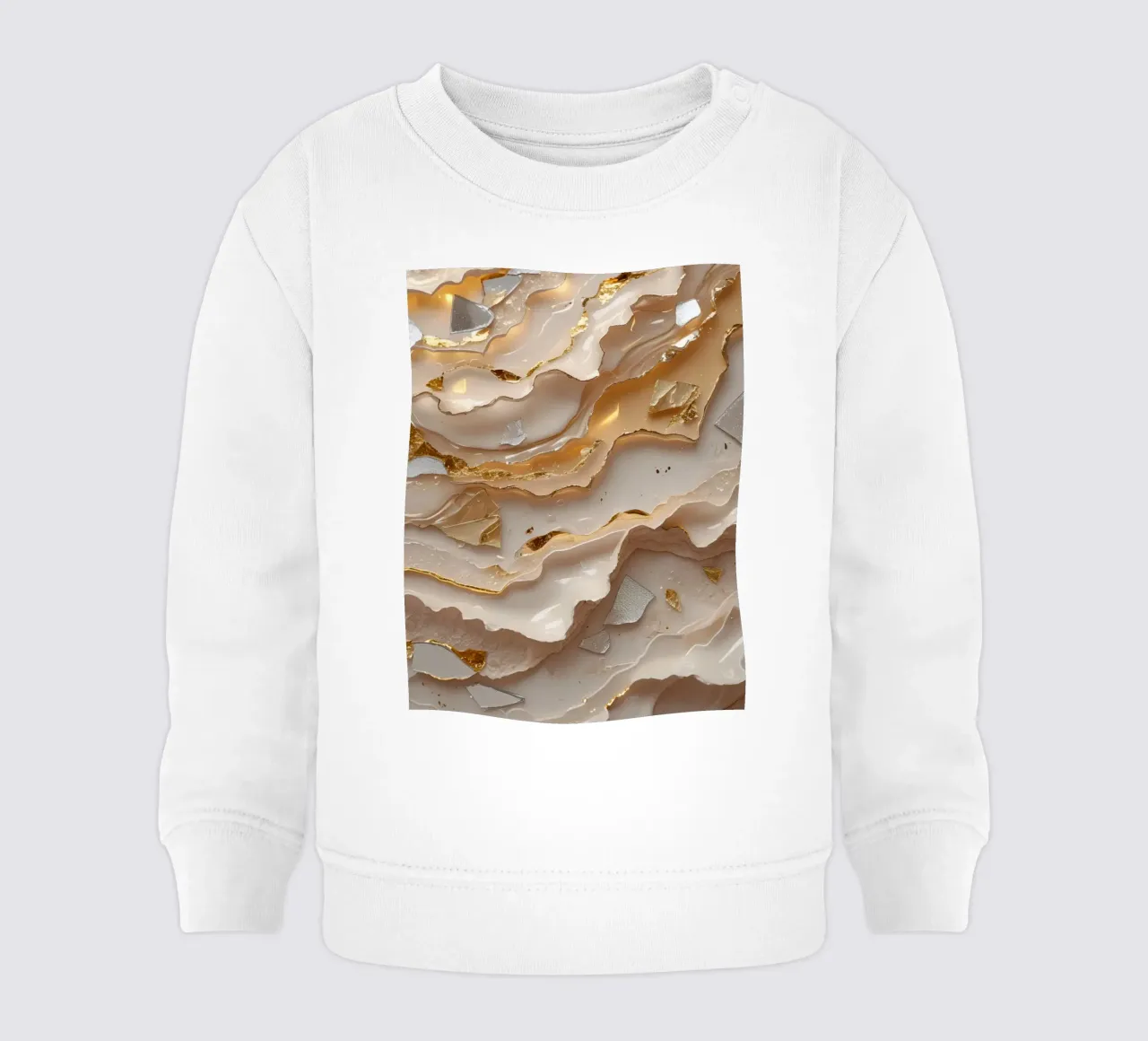 Vetro astratto beige oro e argento LikeTexture felpa neonato da DesignDoodle
