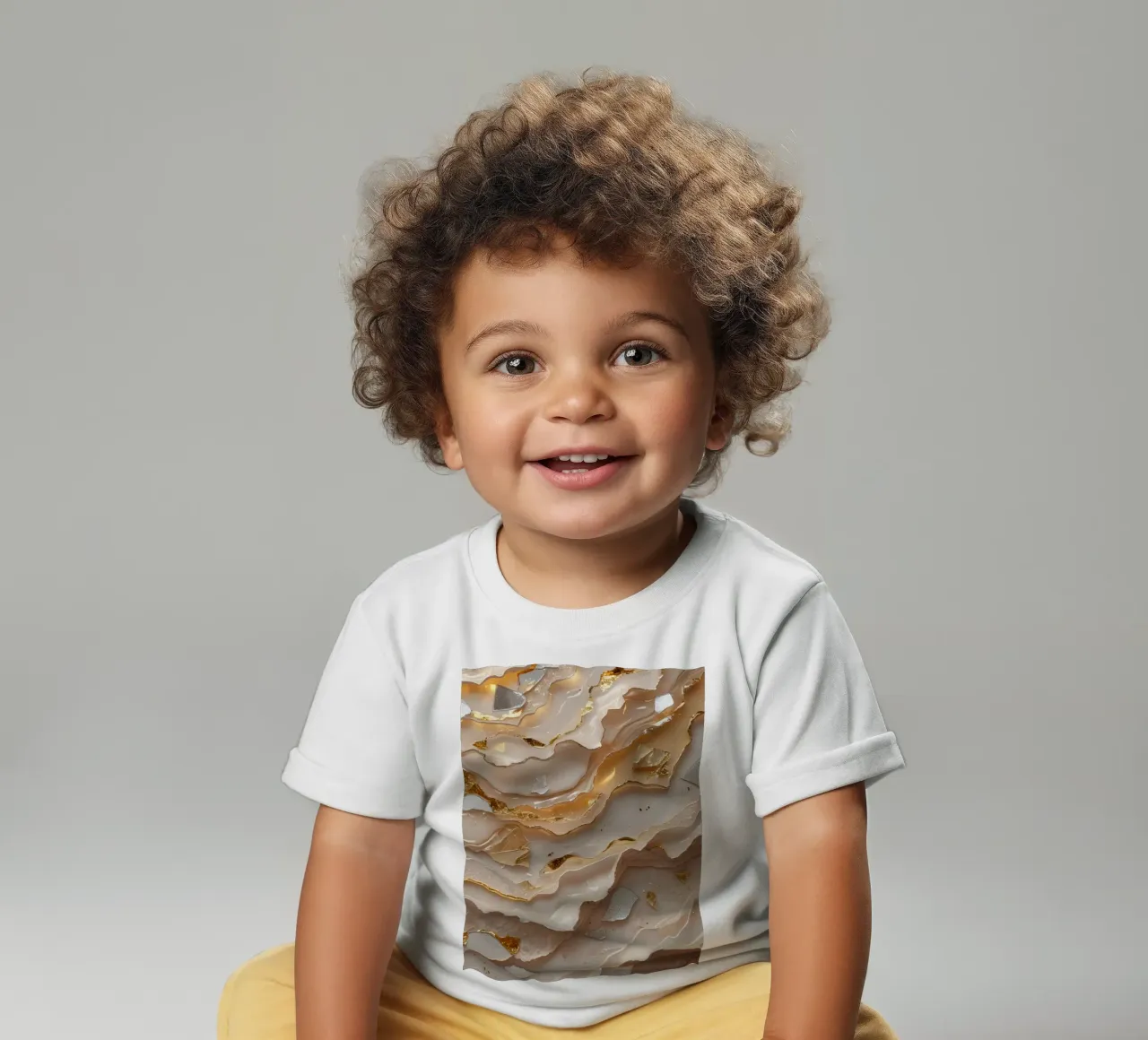 Vetro astratto beige oro e argento LikeTexture maglietta neonato da DesignDoodle