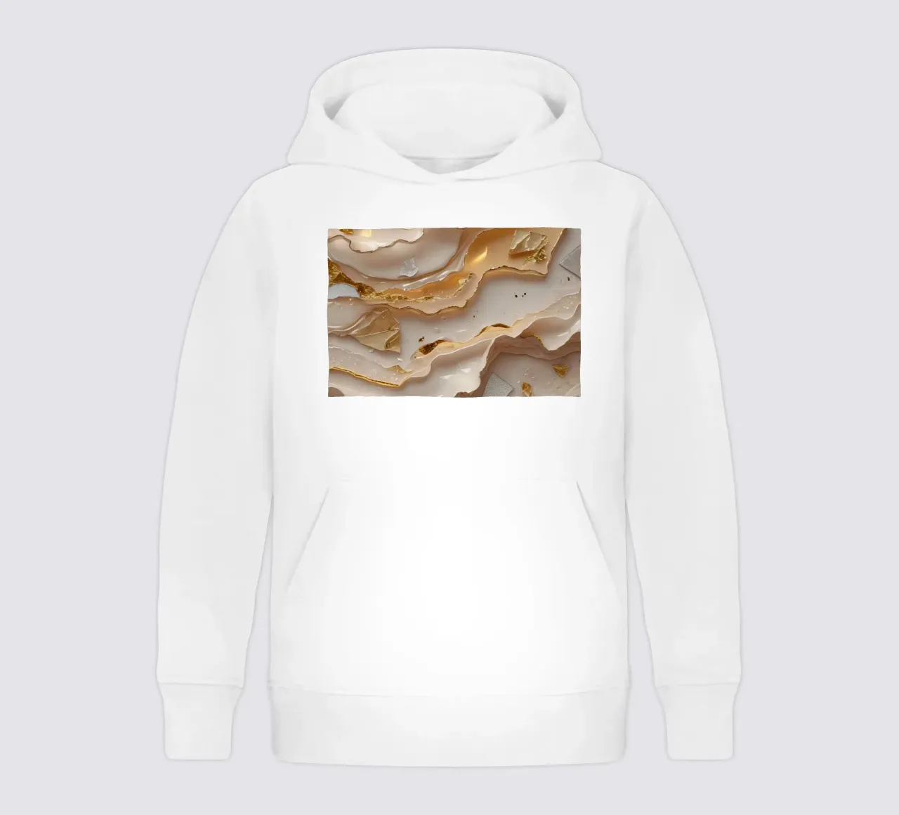 Vetro astratto beige oro e argento LikeTexture felpa bambino con cappuccio da DesignDoodle