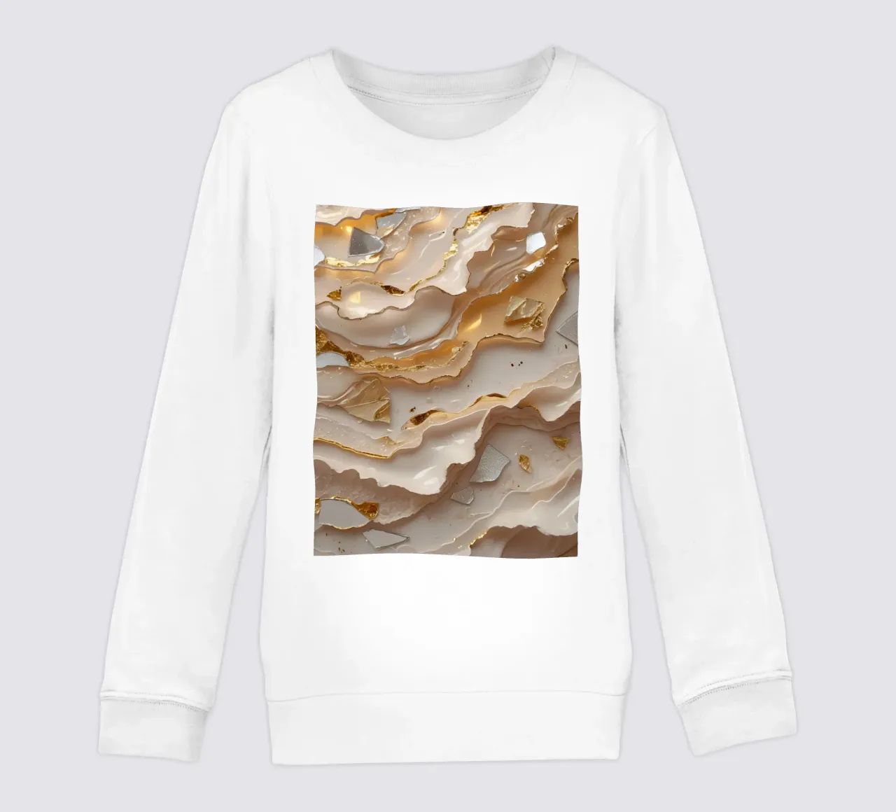 Vetro astratto beige oro e argento LikeTexture felpa bambino da DesignDoodle
