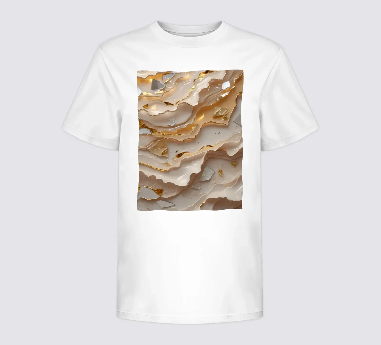 Vetro astratto beige oro e argento LikeTexture t-shirt bambini da DesignDoodle