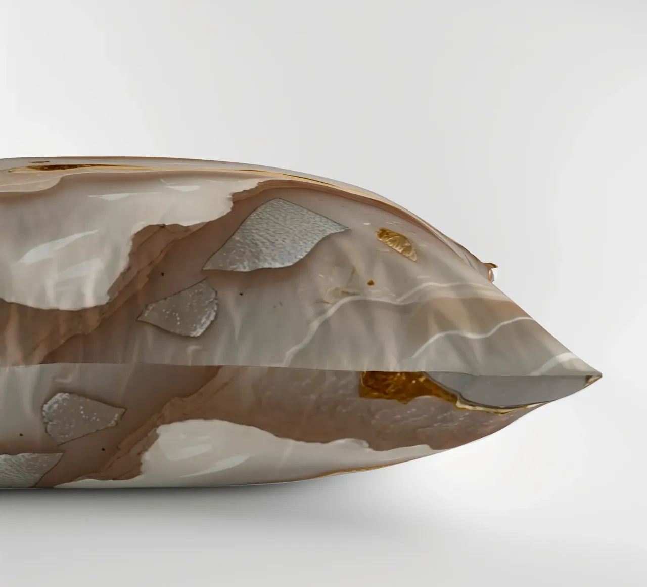 Vetro astratto beige oro e argento LikeTexture cuscino da DesignDoodle