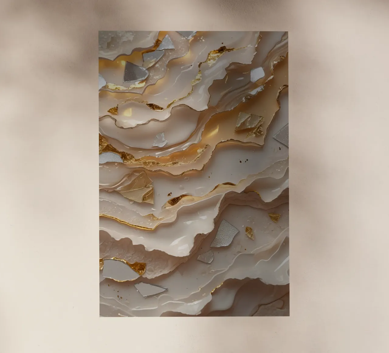 Vetro astratto beige oro e argento LikeTexture pellicola backlit da DesignDoodle